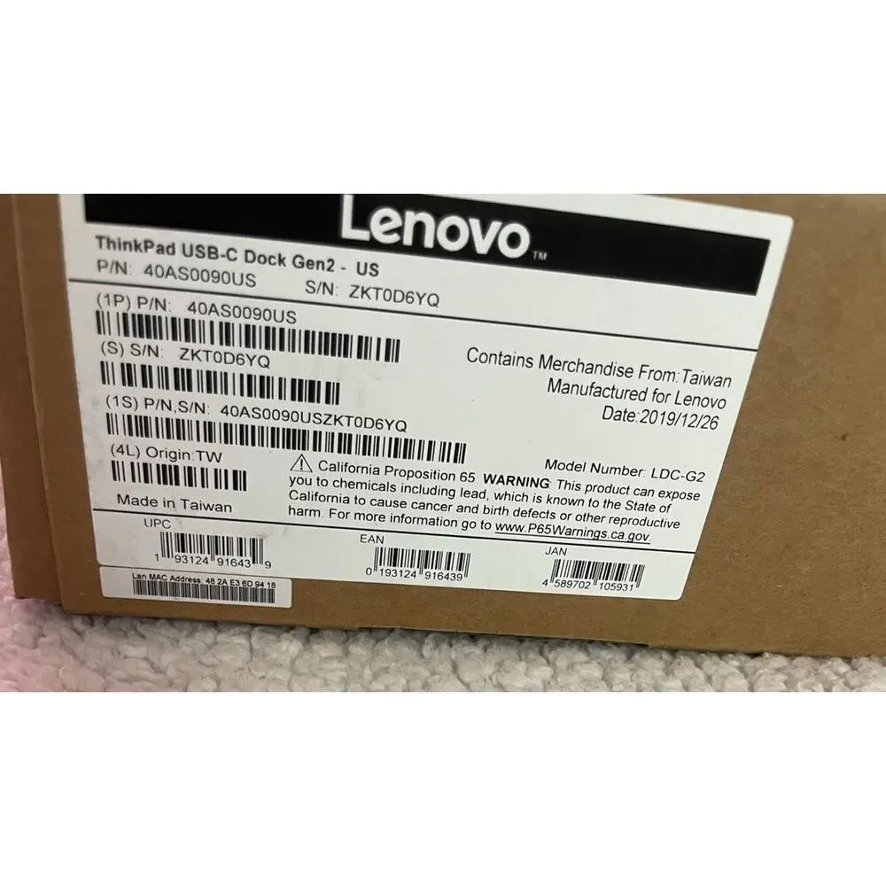 Lenovo ThinkPad USB-C Dock Gen 2 Docking Station - 40AS0090US New
